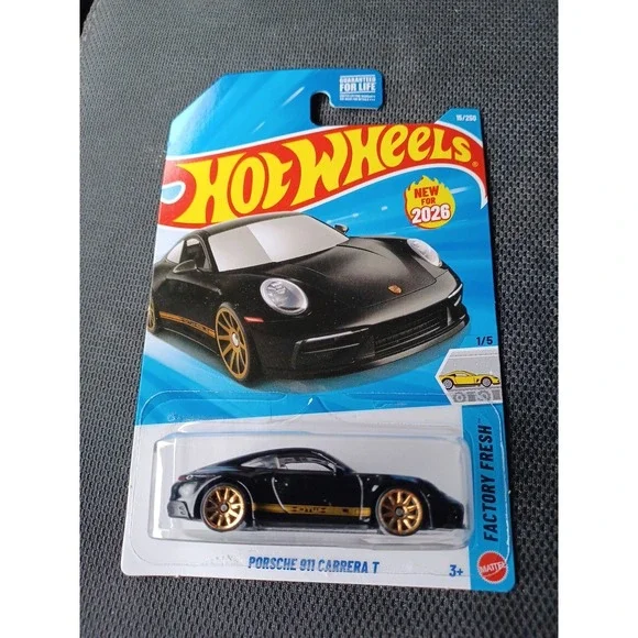 2026 Hot Wheels, Porsche 911 Carrera T, Black, #15/250, #1/5 Factory Fresh - Picture 1 of 2